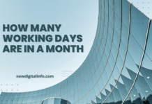 Calculator or spreadsheet tool to count working days in a month.